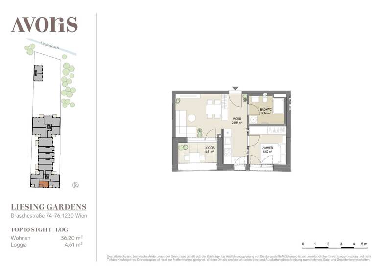 Wohnung zum Kauf - Erstbezug provisionsfrei 199.000 € 2 Zimmer 36,2 m² 1. Geschoss Wien 1230