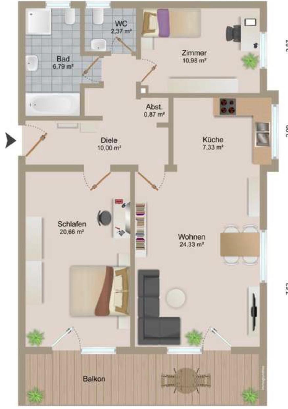 Wohnung zum Kauf provisionsfrei 399.000 € 3 Zimmer 90 m²<br/>Wohnfläche 3.<br/>Geschoss ab sofort<br/>Verfügbarkeit Bad Wörishofen Bad Wörishofen 86825