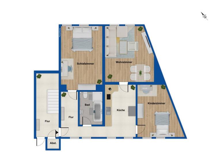 Wohnung zum Kauf 269.000 € 3,5 Zimmer 89 m² 1. Geschoss Innenstadt Reutlingen 72764