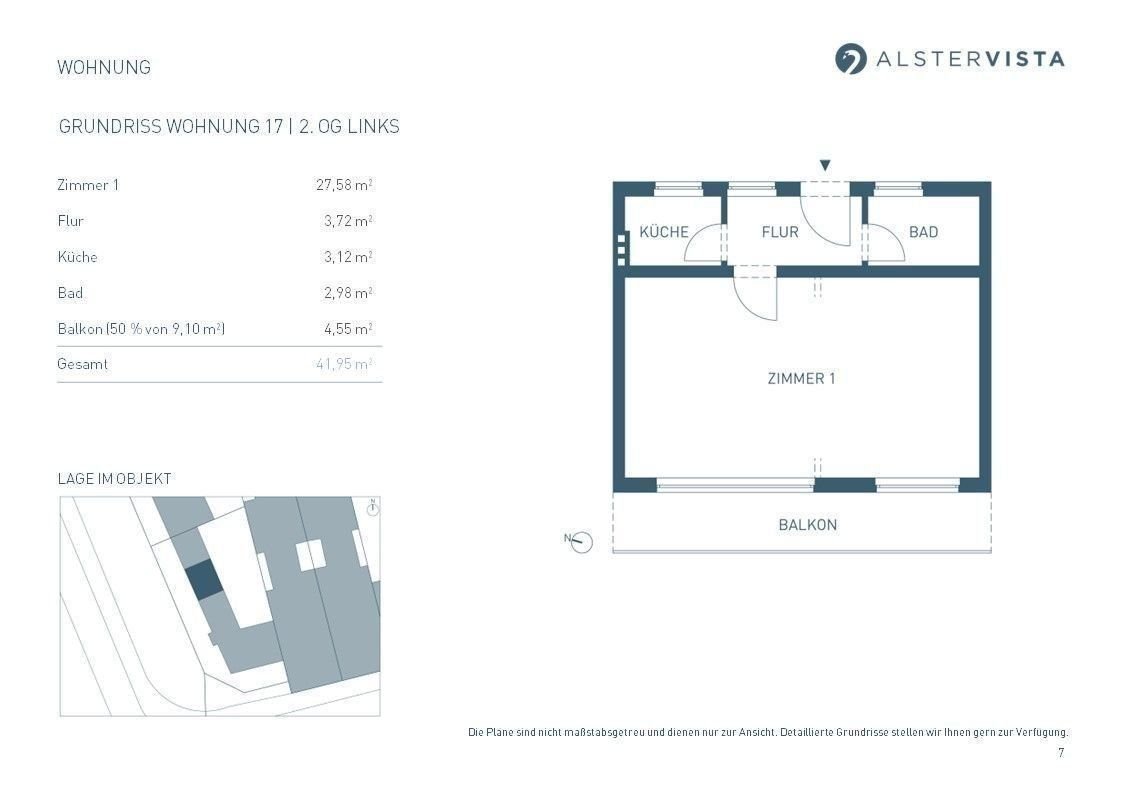 Wohnung zum Kauf provisionsfrei 550.000 € 1 Zimmer 42 m²<br/>Wohnfläche 2.<br/>Geschoss ab sofort<br/>Verfügbarkeit Herbert-Weichmann-Straße 2 Uhlenhorst Hamburg 22085