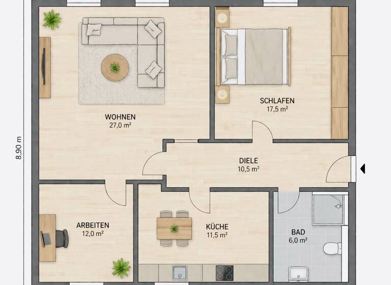 Wohnung zur Miete 940 € 3 Zimmer 94 m² Geschoss -1/3 frei ab 01.07.2026 Rheinbreitbach 53619