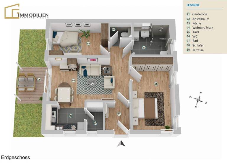 Wohnung zum Kauf - Erstbezug provisionsfrei 399.000 € 3 Zimmer 77,1 m² Hirschaid 96114
