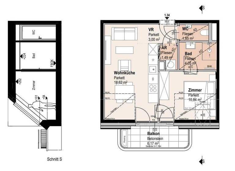 Wohnung zum Kauf 381.600 € 2 Zimmer 39,9 m² Siebenbrunnengasse 44 Wien 1050