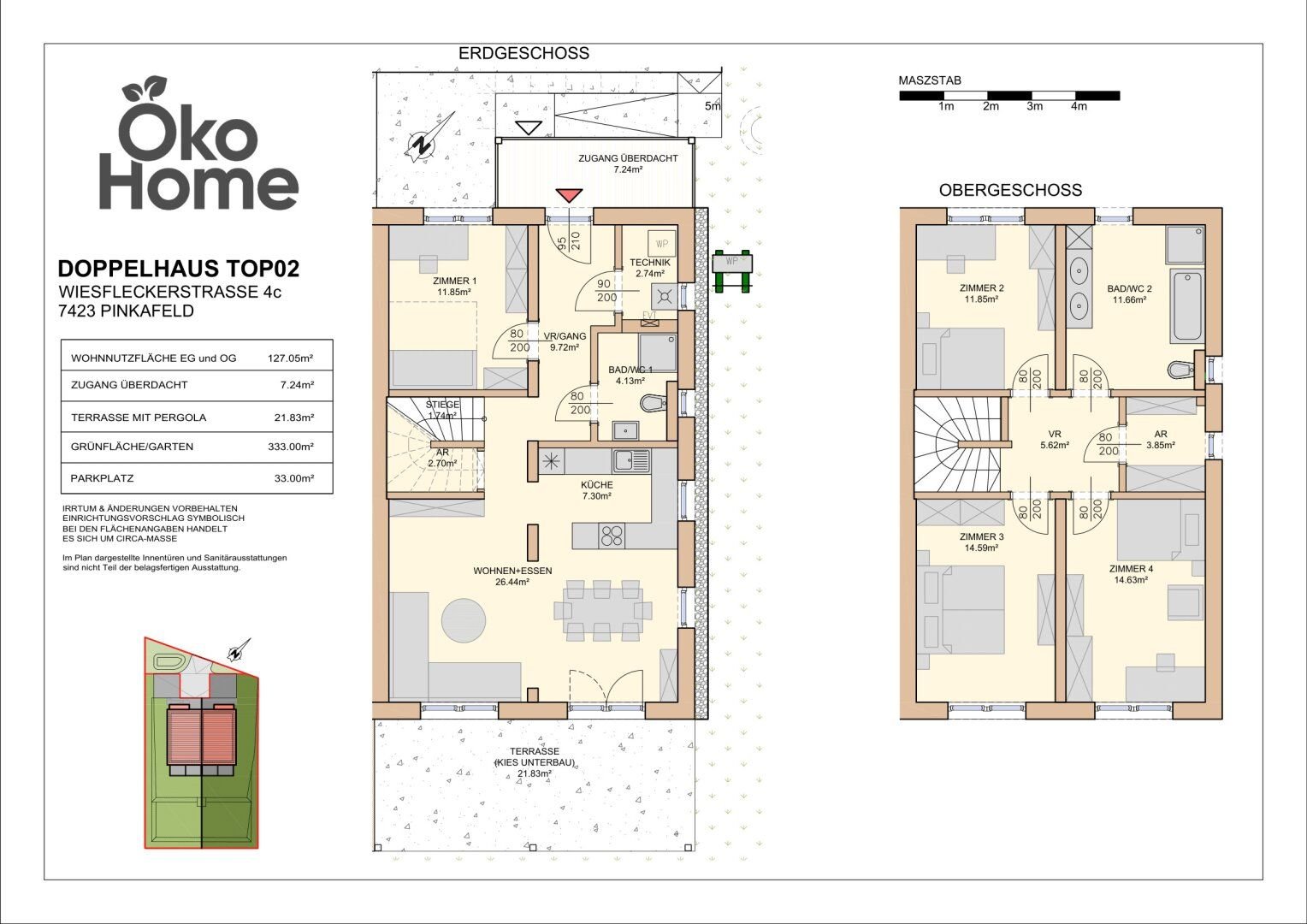 Doppelhaushälfte zum Kauf 424.000 € 5 Zimmer 127,1 m²<br/>Wohnfläche Pinkafeld 7423