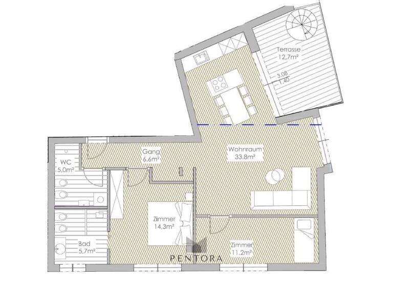 Penthouse zum Kauf 770.000 € 3 Zimmer 76 m² 3. Geschoss Meran 39012