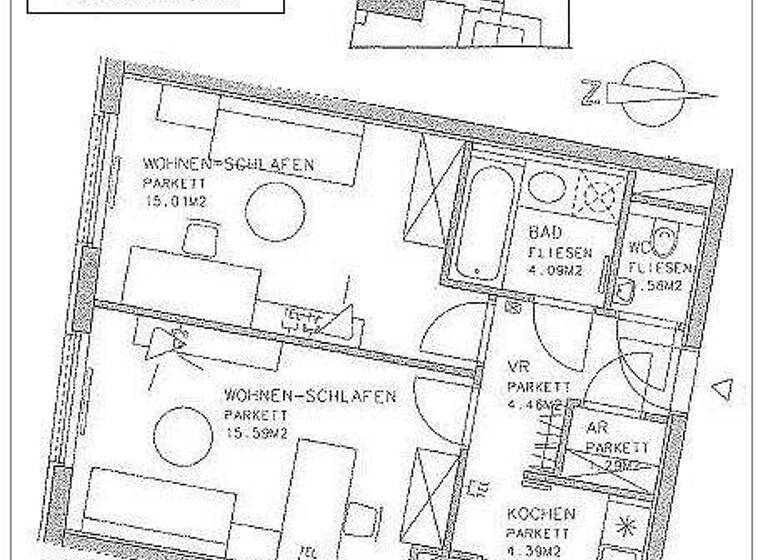 Wohnung zur Miete 783 € 2 Zimmer 46,4 m² 2. Geschoss Mariannengasse 22 Wien 1090