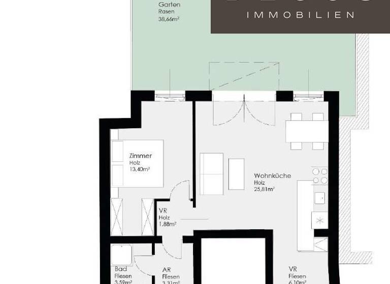 Wohnung zum Kauf 343.636 € 2 Zimmer 54,1 m² EG Wien 1220