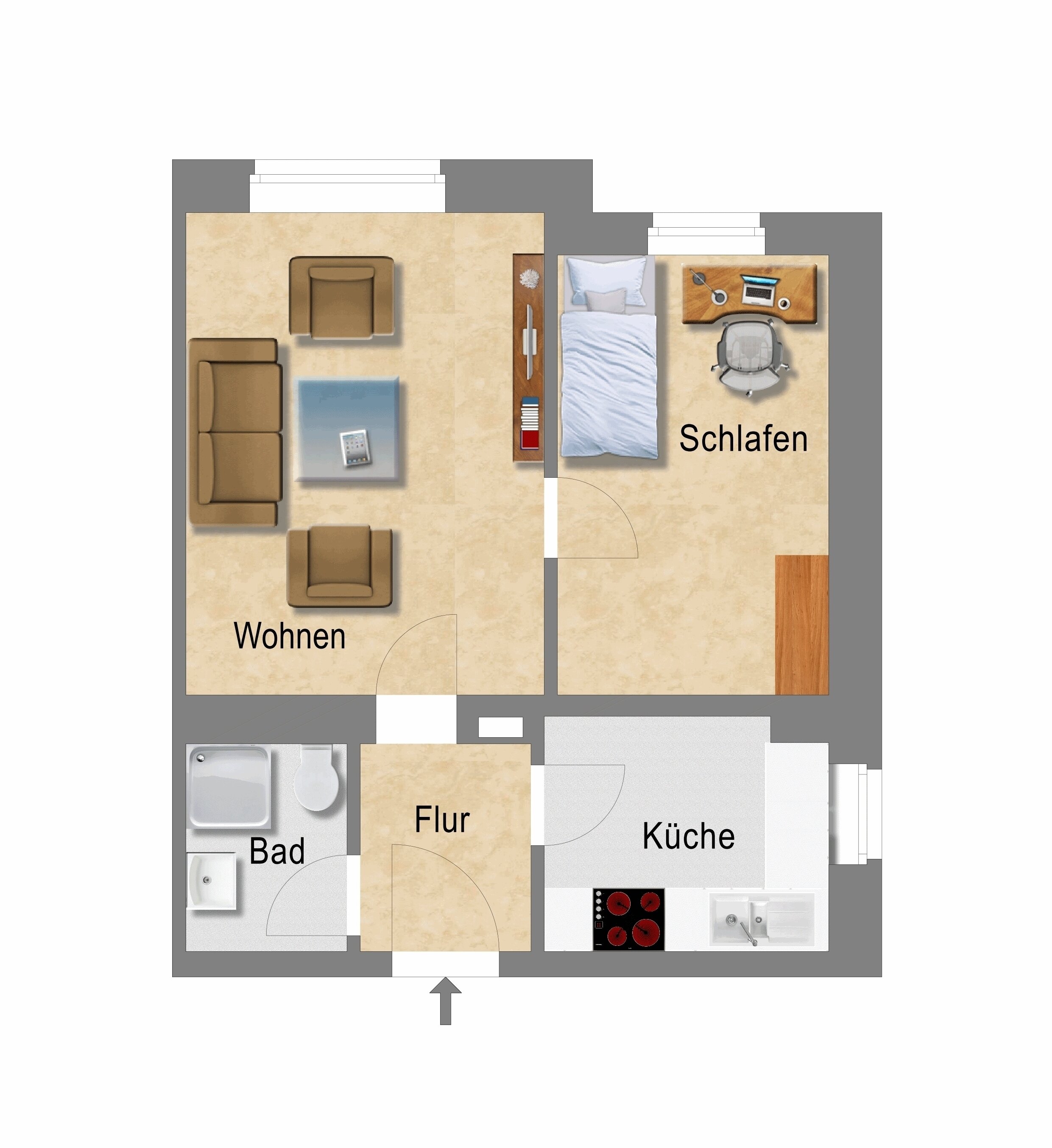 Wohnung zur Miete 693 € 2 Zimmer 45,2 m²<br/>Wohnfläche 2.<br/>Geschoss Waldheimer Straße 9 Löbtau-Süd (Frankenbergstr.) Dresden 01159