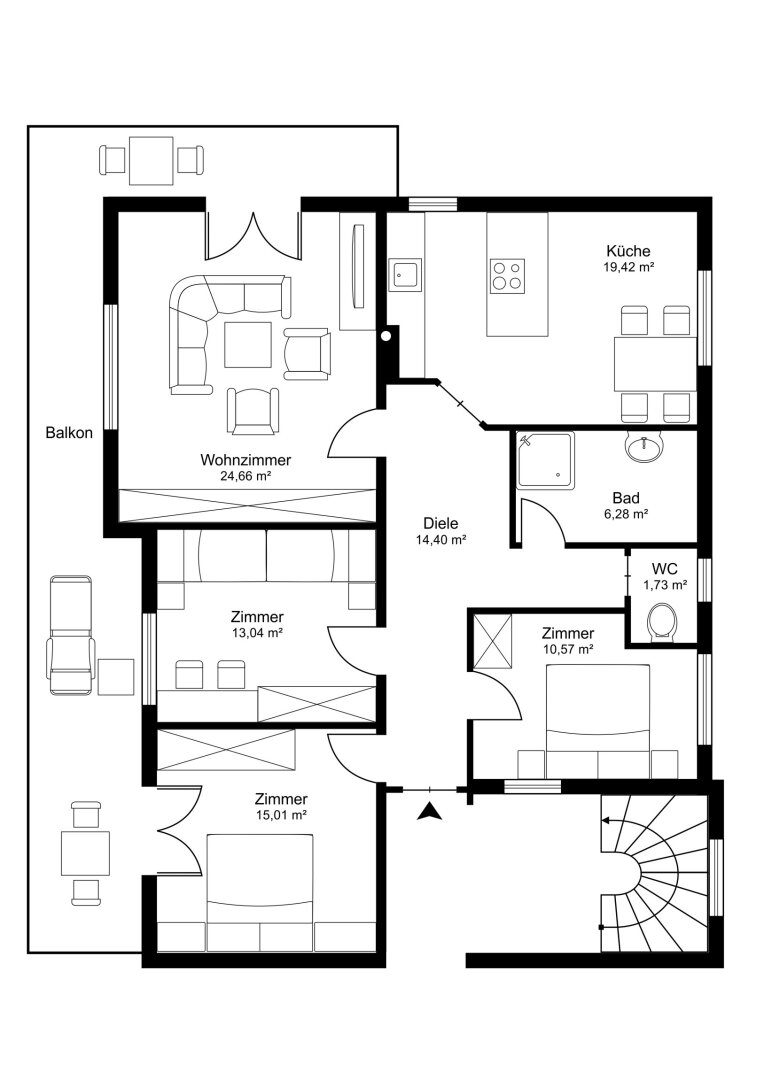 Wohnung zur Miete 1.335 € 4,5 Zimmer 105 m²<br/>Wohnfläche 1.<br/>Geschoss Vigaun 5424