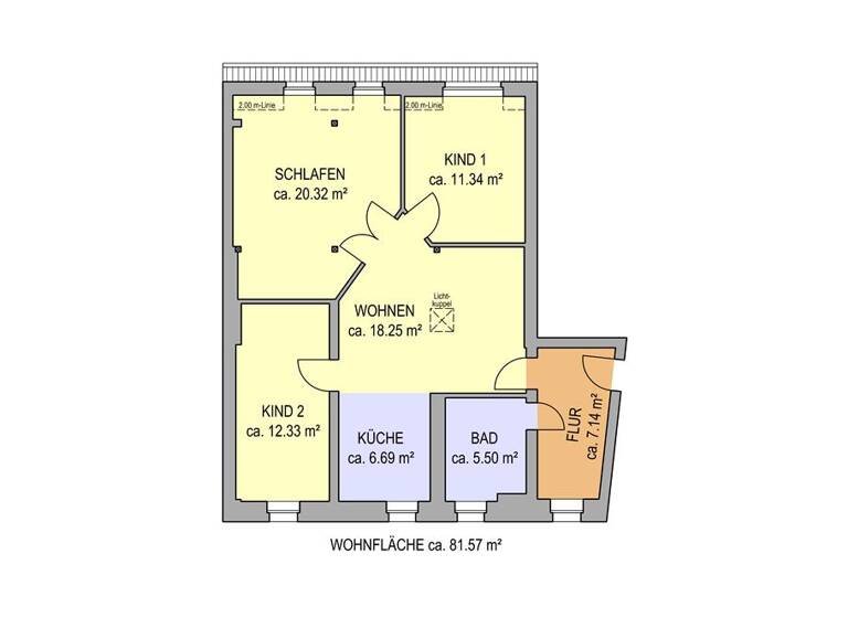 Wohnung zur Miete 575 € 4 Zimmer 81,6 m² 3. Geschoss frei ab 16.04.2026 Ratswall 21 Bitterfeld Bitterfeld-Wolfen 06749
