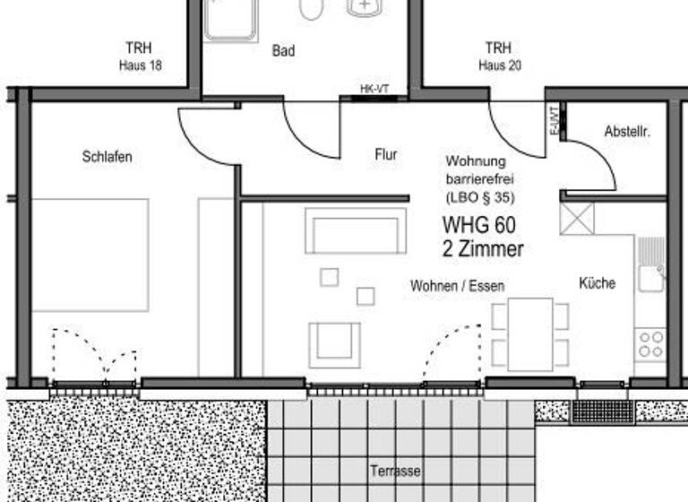 Wohnung zur Miete 807 € 2 Zimmer 65,6 m² EG frei ab 01.06.2026 Unterer Hurtweg 20 Zuffenhausen Stuttgart 70437