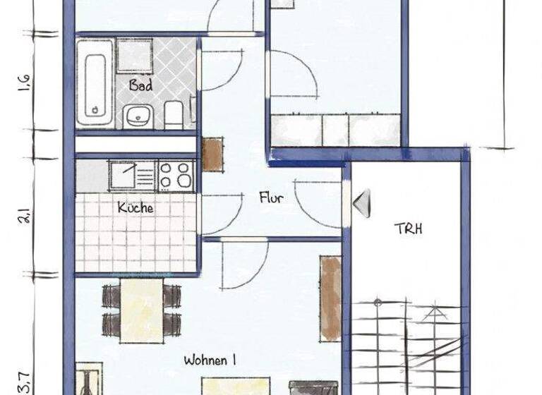 Wohnung zur Miete 391 € 3 Zimmer 63 m² 4. Geschoss frei ab 01.05.2026 Hamburger Ring 54 Anklam 17389