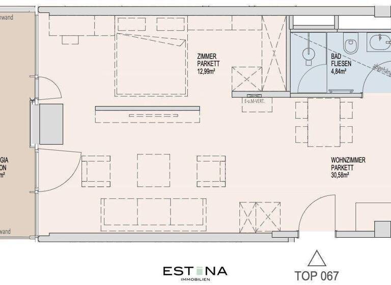 Wohnung zur Miete - Erstbezug 1.250 € 2 Zimmer 49 m² 33. Geschoss Donau-City-Straße Wien 1220