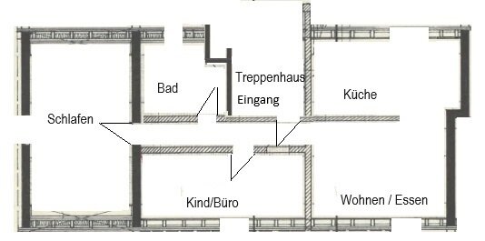 Wohnung zur Miete 800 € 3 Zimmer 80 m²<br/>Wohnfläche 2.<br/>Geschoss ab sofort<br/>Verfügbarkeit Kinosiedlung Untermeitingen 86836