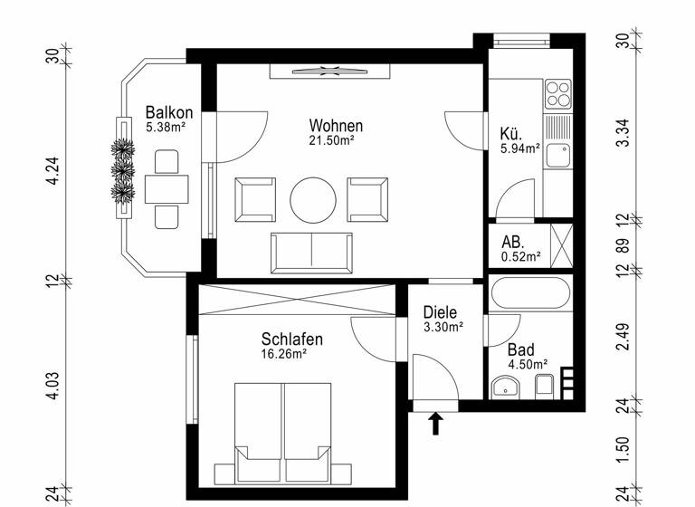 Wohnung zum Kauf 150.000 € 2 Zimmer 55 m² 2. Geschoss Gelnhausen 63571