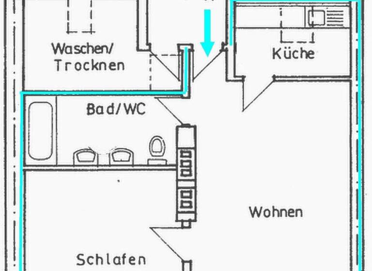 Wohnung zur Miete 480 € 2 Zimmer 60 m² 4. Geschoss frei ab sofort Oberdörnen 9 Barmen Wuppertal 42283