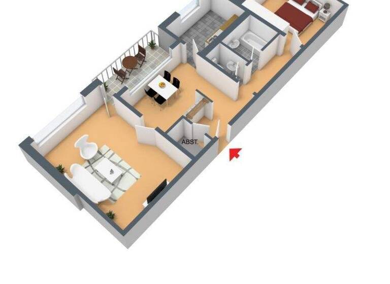 Wohnung zur Miete 619 € 2 Zimmer 74,2 m² EG frei ab 19.03.2026 Bahnstraße 25a Vohwinkel Wuppertal 42327