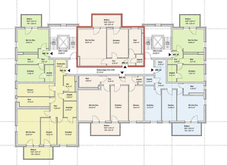 Wohnung zum Kauf provisionsfrei als Kapitalanlage geeignet 330.048 € 2 Zimmer 68,8 m² Zeitzer Straße 2 Löbstedt Jena 07743