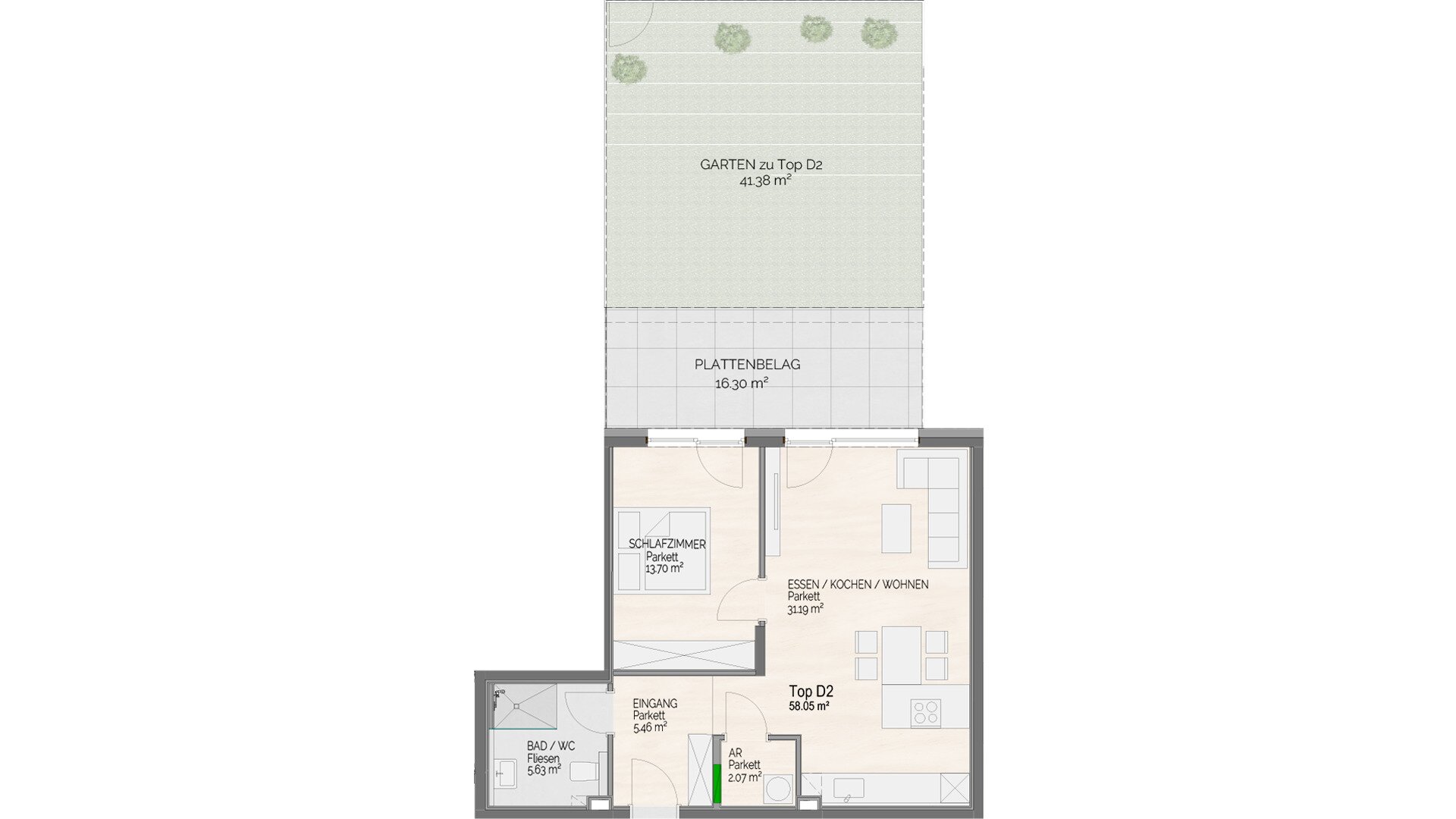 Wohnung zum Kauf 494.000 € 2 Zimmer 58,1 m²<br/>Wohnfläche EG<br/>Geschoss Schladming 8970