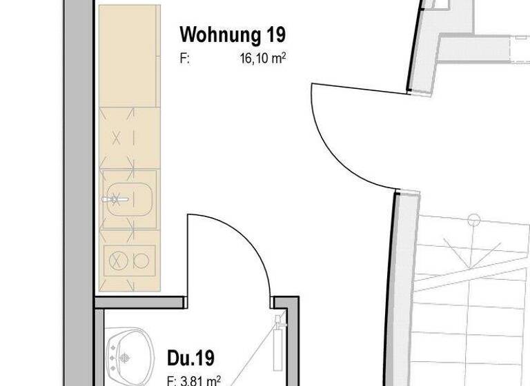 Studio zur Miete 270 € 1 Zimmer 21 m² 2. Geschoss frei ab 01.03.2026 Schaitbergerstraße 26 Ansbach 91522