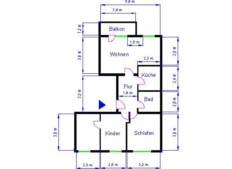 Wohnung zur Miete 387 € 4 Zimmer 64,5 m² 2. Geschoss frei ab 01.06.2026 Olvenstedter Graseweg 55 Großer Silberberg Magdeburg 39128