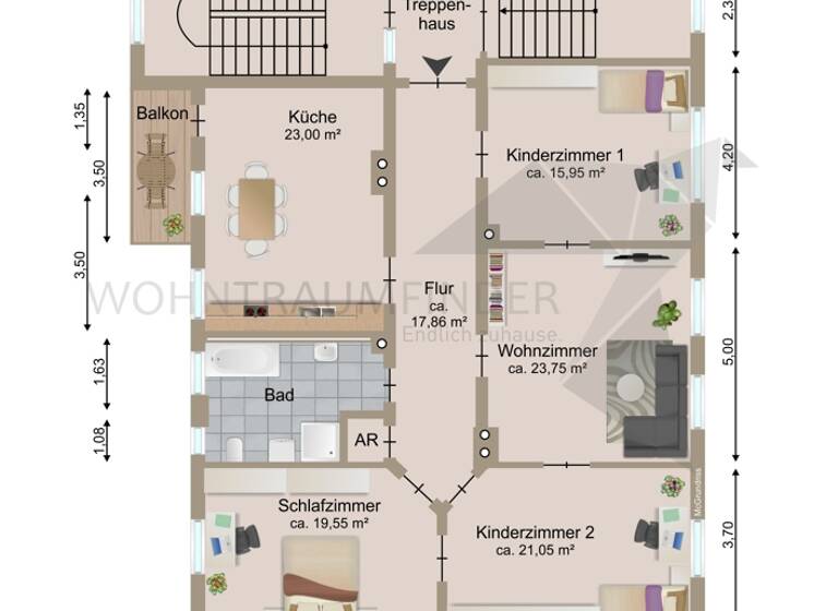Wohnung zur Miete 940 € 4 Zimmer 140 m² EG Saarstraße 6a Schedewitz Zwickau 08056