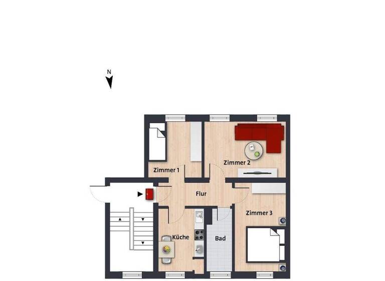 Studio zur Miete 173 € 1 Zimmer 20,4 m² 2. Geschoss frei ab 01.04.2026 Dantehof 1 Innenstadt Wolfsburg 38440