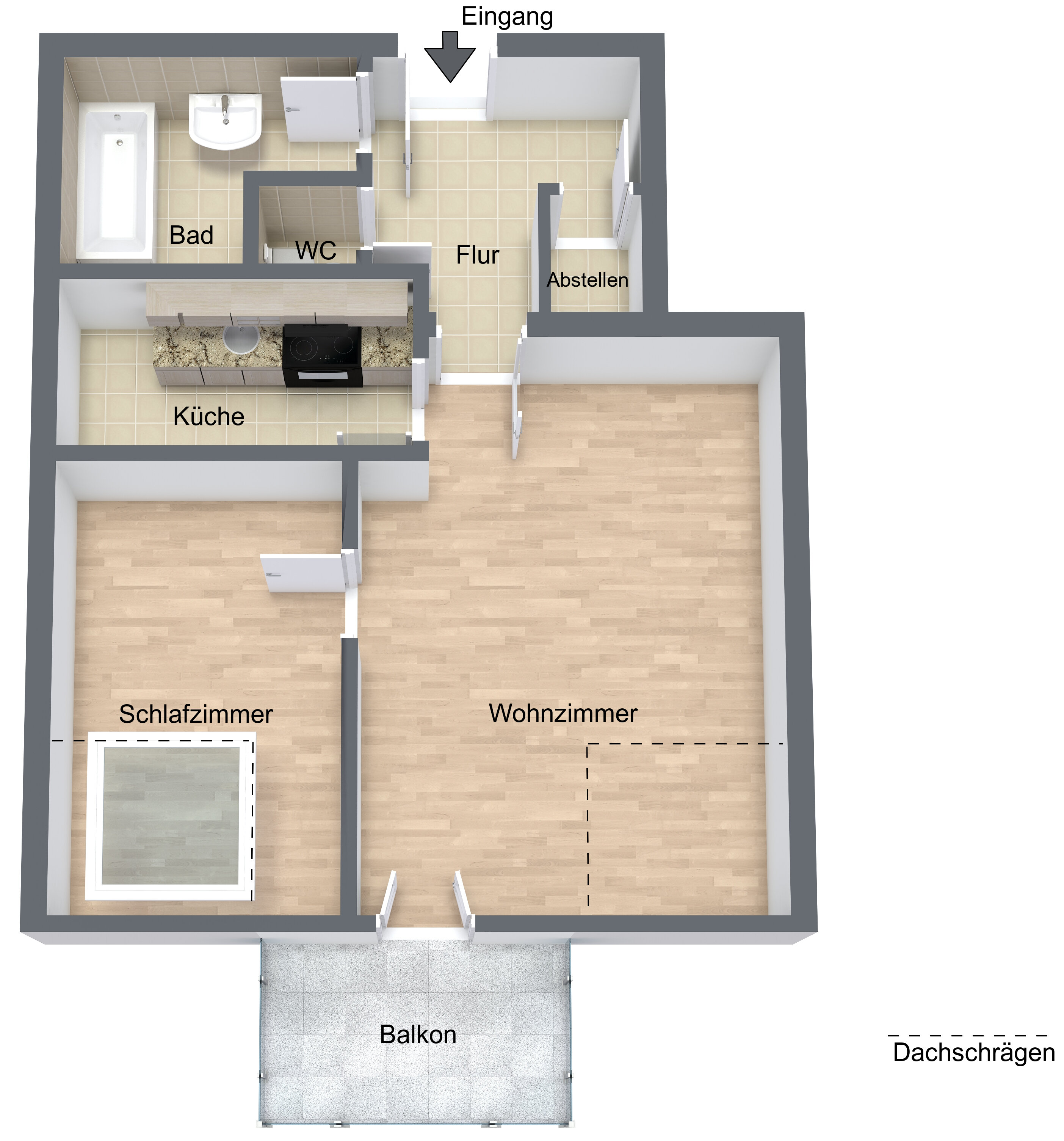 Wohnung zur Miete 305 € 2 Zimmer 46,4 m²<br/>Wohnfläche Schmalkalden Schmalkalden 98574