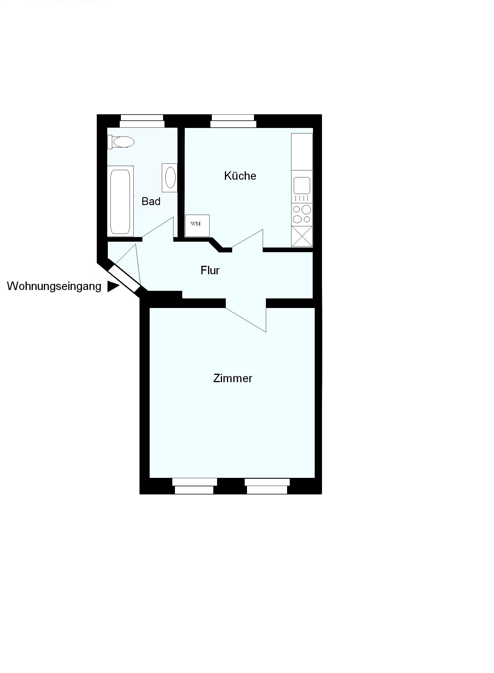 Wohnung zur Miete 273 € 1 Zimmer 36 m²<br/>Wohnfläche Wittenberge Wittenberge 19322