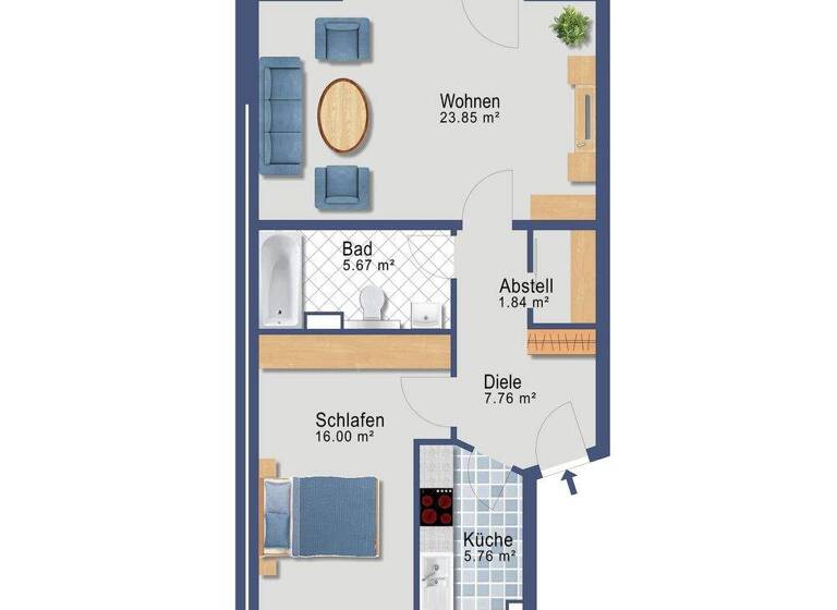 Wohnung zum Kauf 139.000 € 2 Zimmer 62,5 m² Friedrichsthal Schwerin 19057