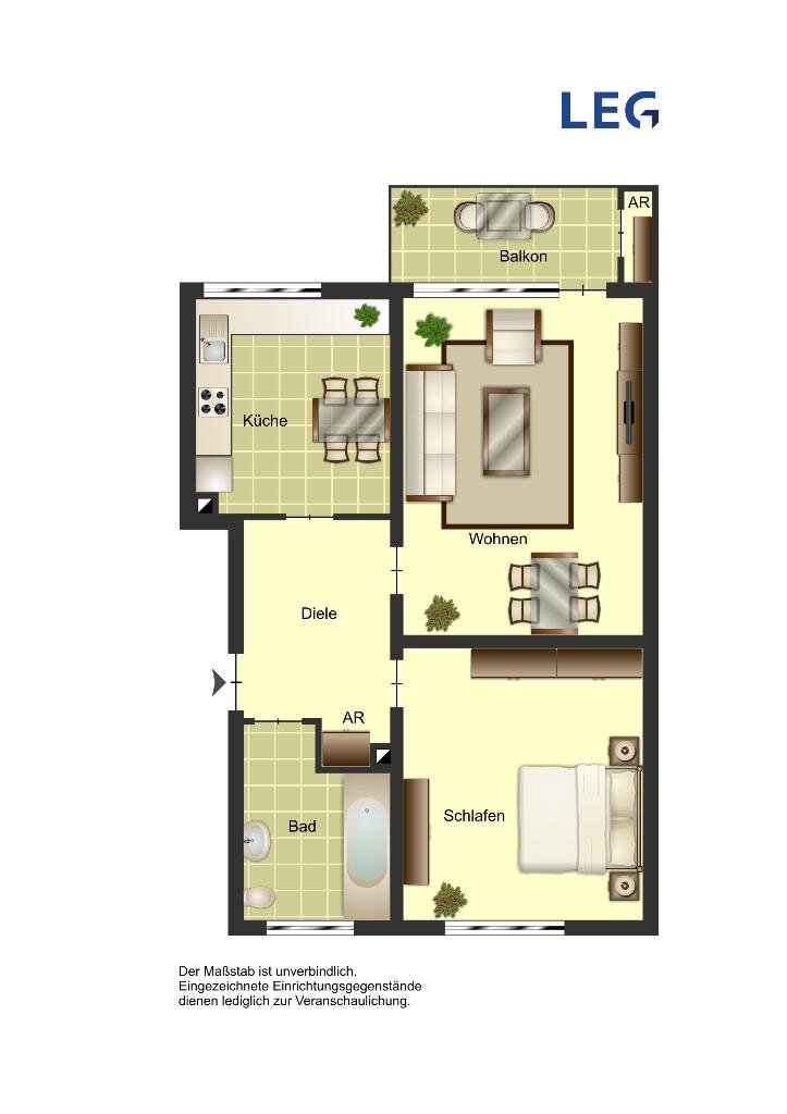 Wohnung zur Miete 480 € 2 Zimmer 67 m²<br/>Wohnfläche EG<br/>Geschoss Mittelweg 28b Königstor 5 Minden 32427