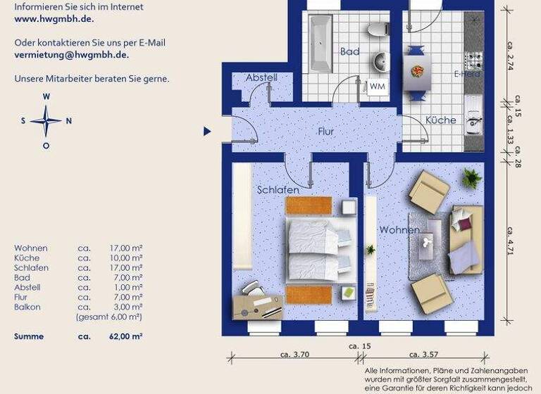 Wohnung zur Miete 451 € 2 Zimmer 62,5 m² 5. Geschoss frei ab 01.06.2026 Freiimfelder Straße 1 Freiimfelde Halle 06112