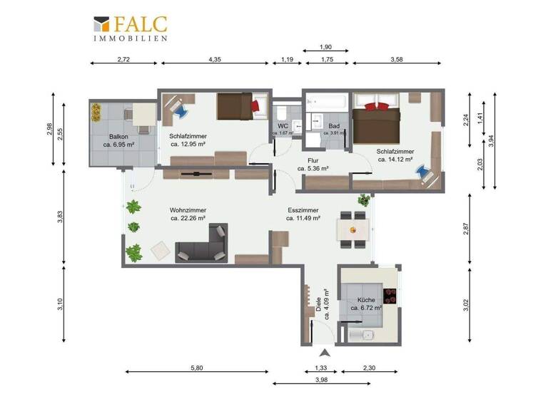 Wohnung zum Kauf 489.000 € 3 Zimmer 80,7 m² EG Ottobrunn 85521
