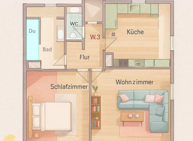 Wohnung zum Kauf 43.000 € 2,5 Zimmer 58 m² 3. Geschoss Weißwasser /O.L. 02943