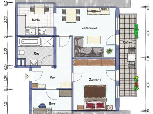 Wohnung zur Miete 624 € 2,5 Zimmer 59,4 m² 3. Geschoss Unzhurst Ottersweier 77833