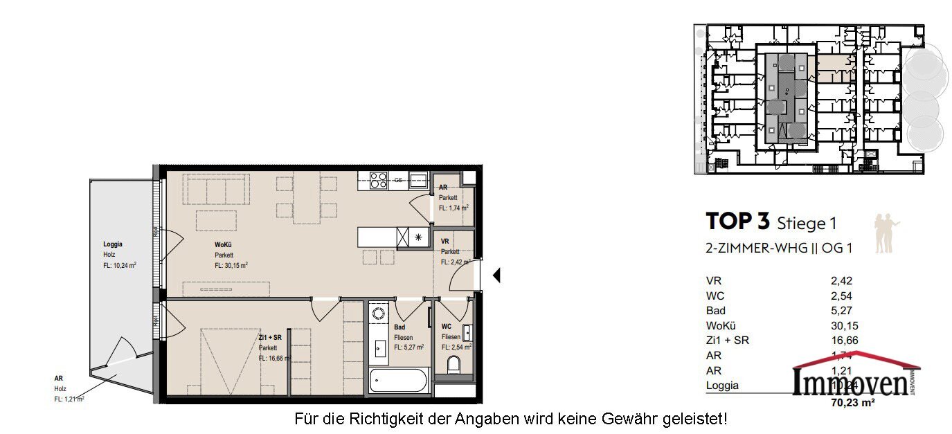 Wohnung zur Miete 1.351 € 2 Zimmer 70,2 m²<br/>Wohnfläche 1.<br/>Geschoss Apollogasse 16-18 Wien 1070