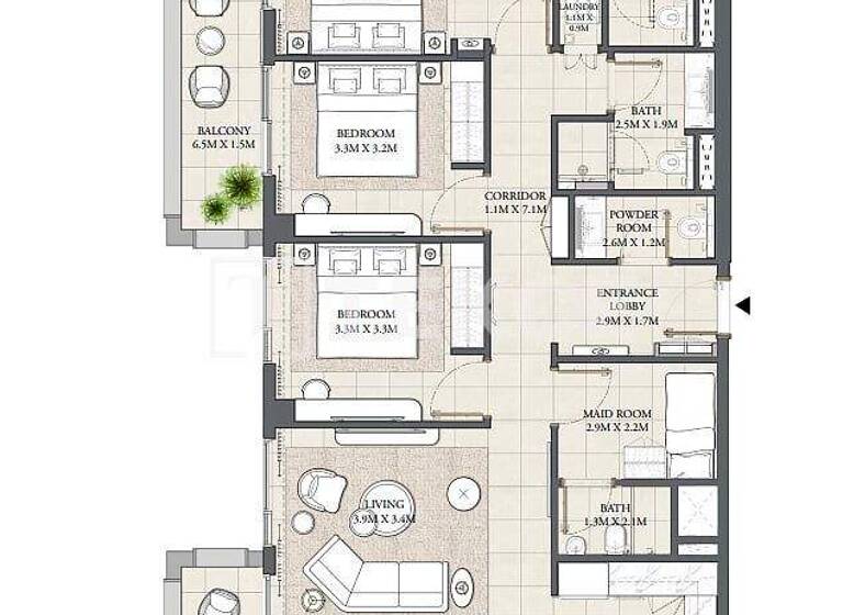Wohnung zum Kauf 1.025.000 € 4 Zimmer 149 m² 2. Geschoss Dubai