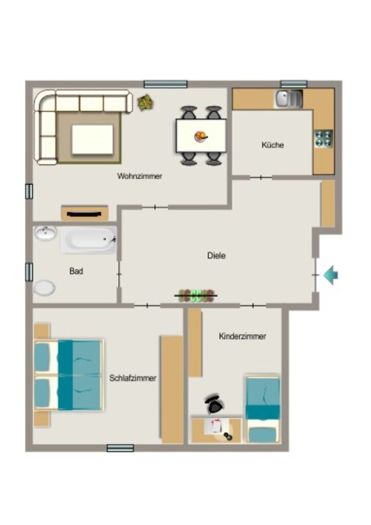 Wohnung zur Miete 522 € 3,5 Zimmer 58 m²<br/>Wohnfläche 2.<br/>Geschoss Derner Kippshof 75 b Derne Dortmund 44329