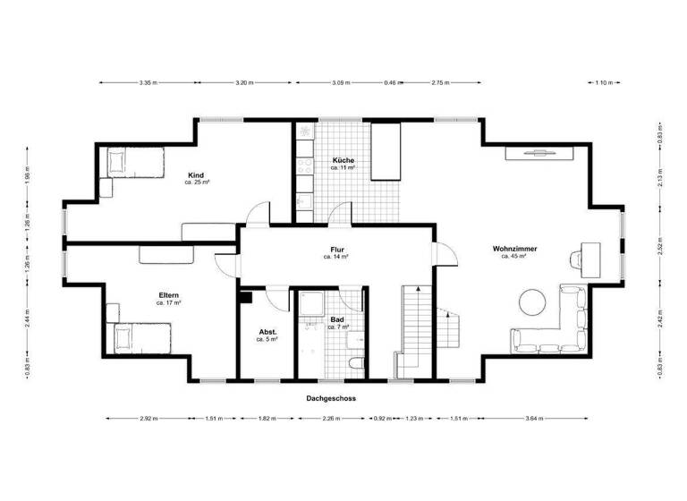 Wohnung zur Miete 1.050 € 3,5 Zimmer 125 m² 1. Geschoss Neuendeel Delmenhorst / Neuendeel 27751