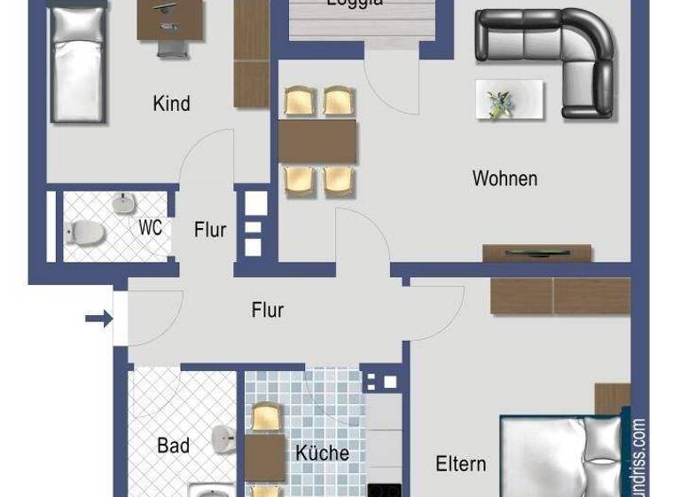 Wohnung zum Kauf provisionsfrei 265.000 € 3 Zimmer 75 m² 3. Geschoss Am Hochkreuz 7 Gremberghoven Köln 51149