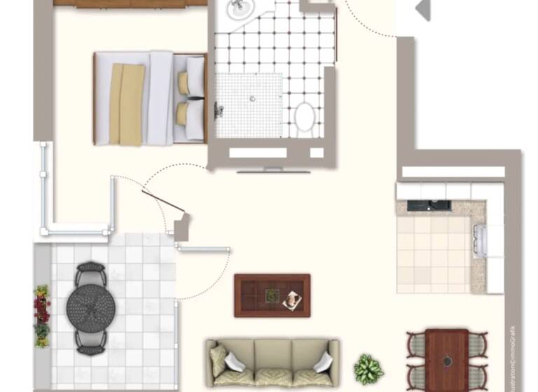 Wohnung zur Miete 1.300 € 2 Zimmer 50 m² Petershausen Konstanz 78467