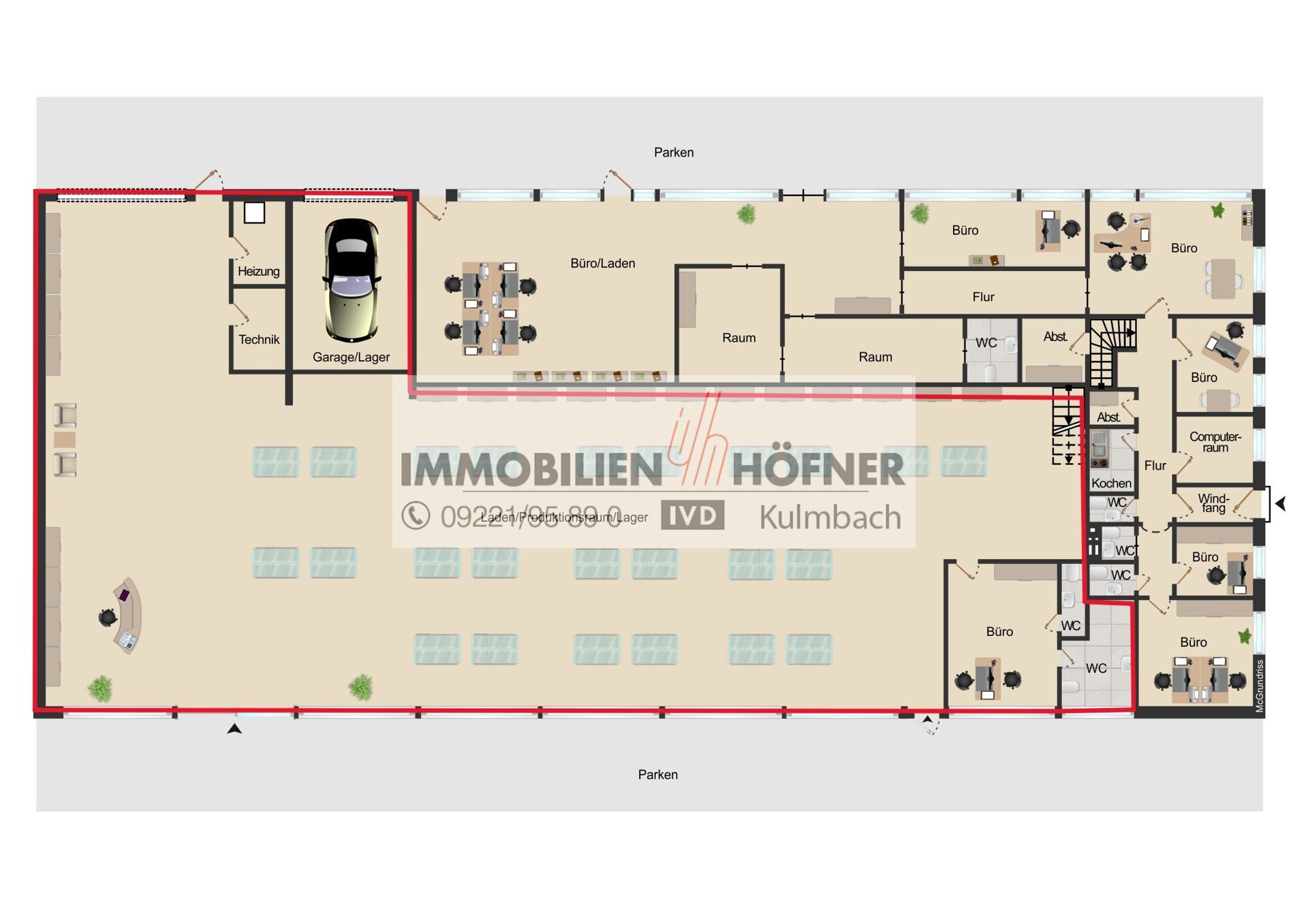 Lagerhalle zur Miete 4.250 € 630 m²<br/>Lagerfläche Kulmbach Kulmbach 95326