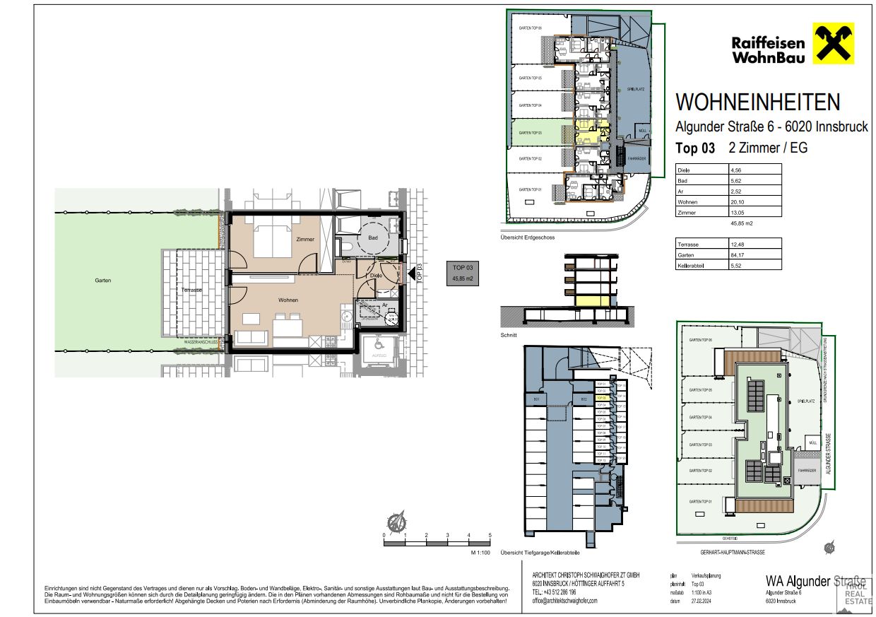 Wohnung zum Kauf provisionsfrei 450.300 € 2 Zimmer 45,9 m²<br/>Wohnfläche EG<br/>Geschoss Amras Innsbruck 6020