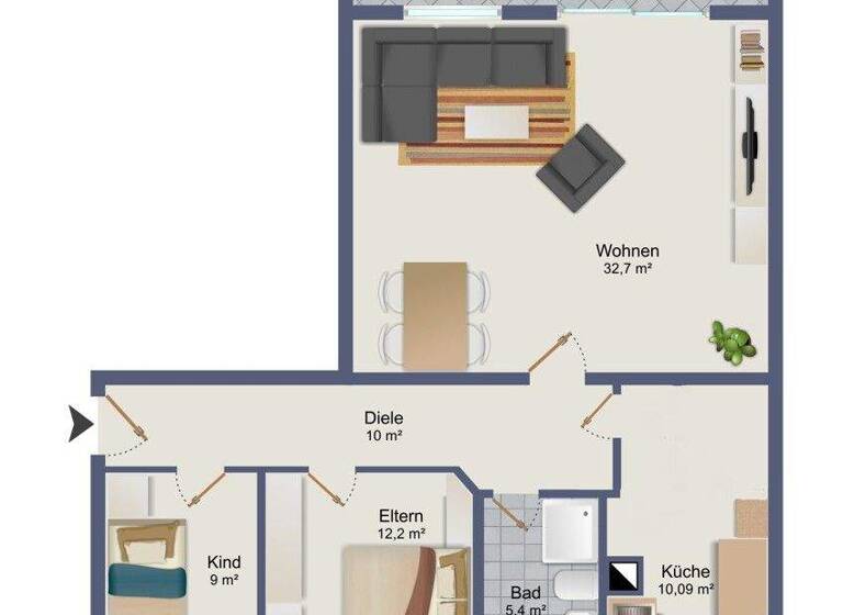 Wohnung zum Kauf 169.000 € 3 Zimmer 86 m² 1. Geschoss Zscherndorf Sandersdorf 06792