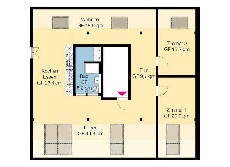 Wohnung zur Miete - Erstbezug 1.387 € 3 Zimmer 111 m² 2. Geschoss Am Küsterberg 6B Ehmen Wolfsburg 38442