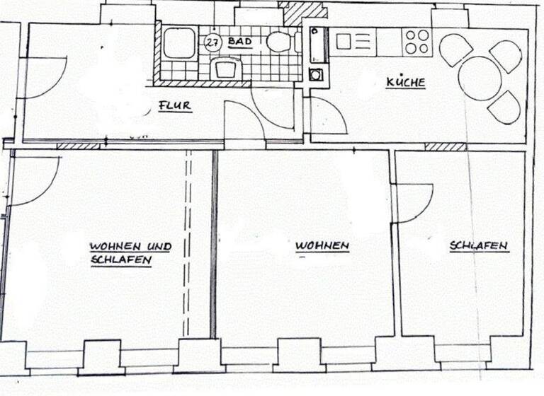 Wohnung zur Miete 300 € 2 Zimmer 51,5 m² frei ab sofort Kamenz 01917