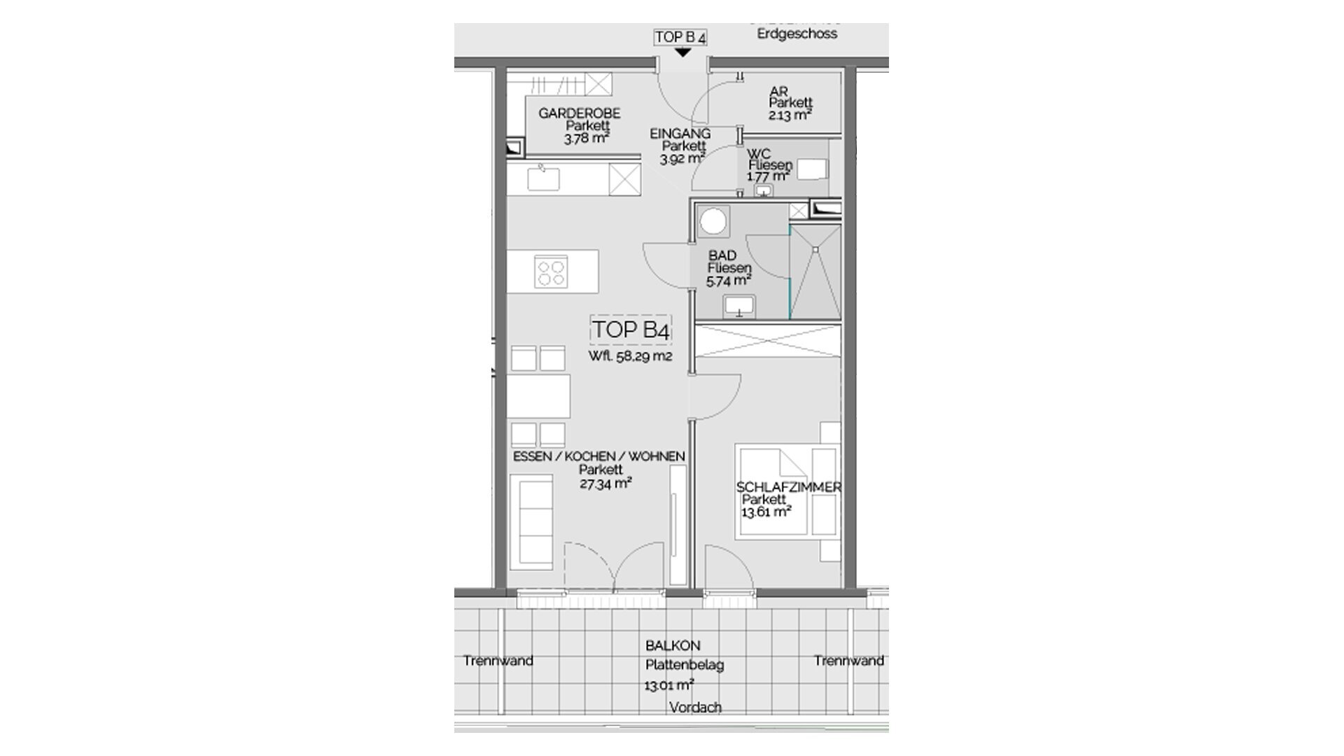 Wohnung zum Kauf 228.500 € 2 Zimmer 58,3 m²<br/>Wohnfläche EG<br/>Geschoss Liezen 8940