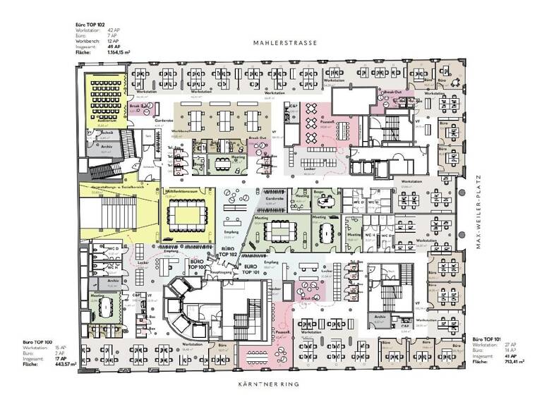 Bürofläche zur Miete 25,66 € 2.356,2 m² Bürofläche Kärntner Ring 5-7 Wien 1010