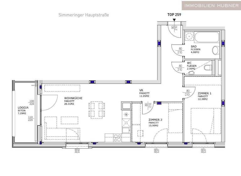 Wohnung zur Miete 965 € 3 Zimmer 70 m² 10. Geschoss Wien 1110