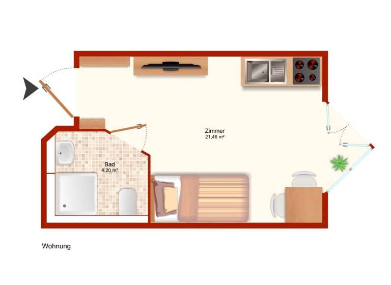 Wohnung zum Kauf 89.000 € 1 Zimmer 47 m² 2. Geschoss Oeslau Rödental 96472
